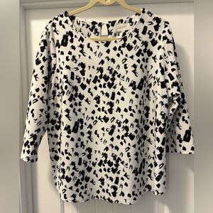 MELLODAY  Patterned 3/4 Sleeve Top Size 1X